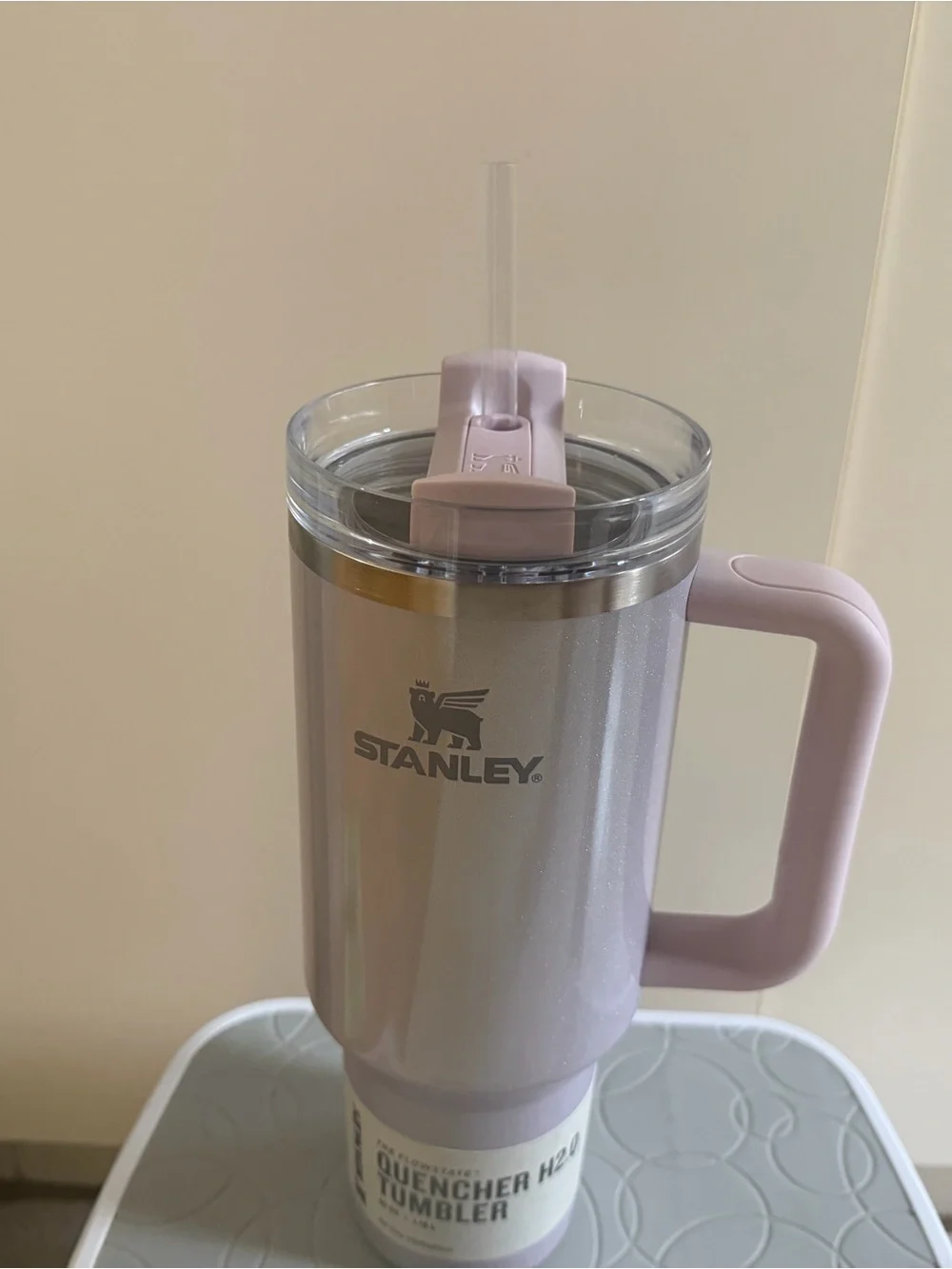 Stanley Lavender Pink Quencher Tumbler with Handle and Straw